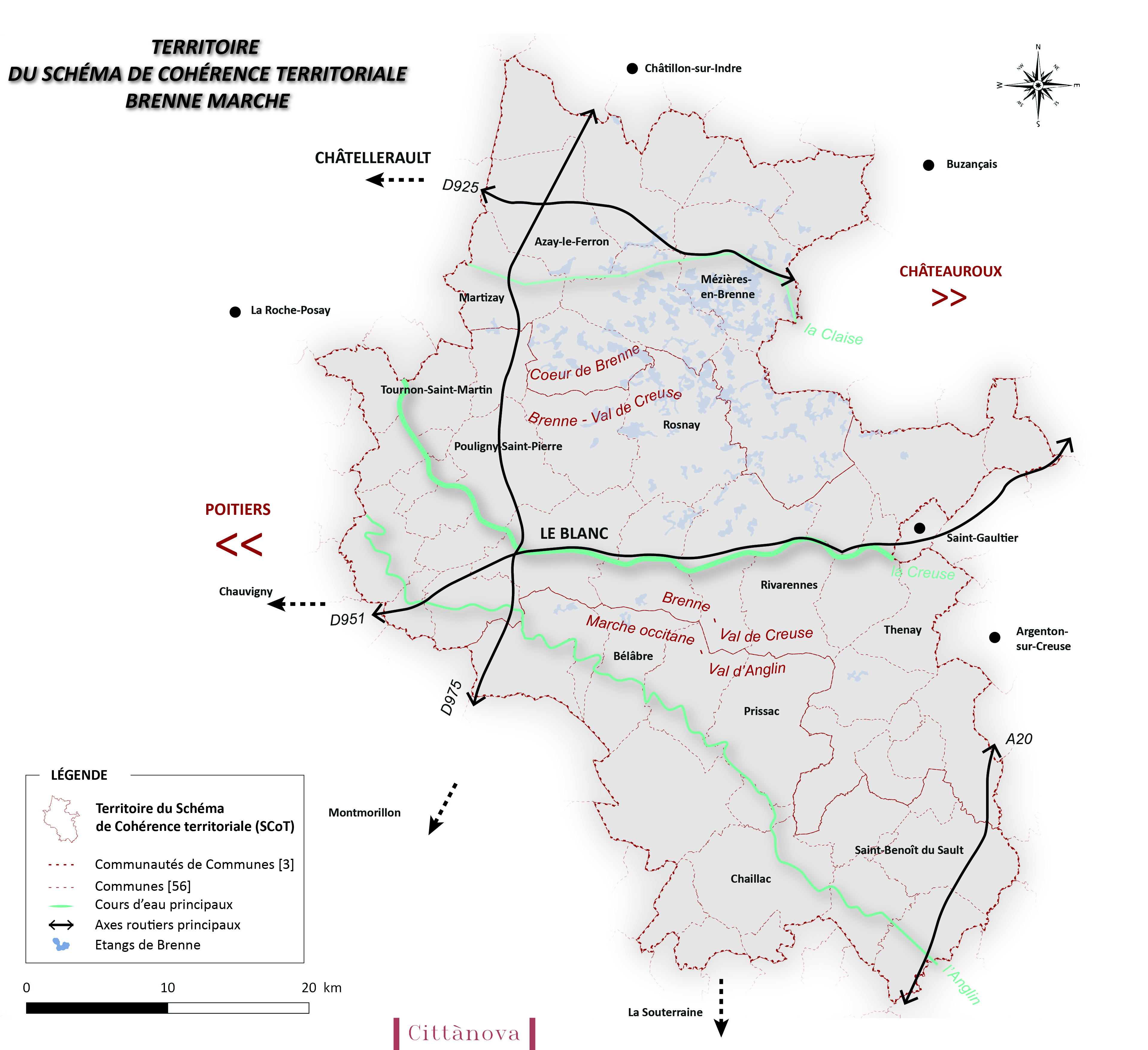 Cartographie territoire du SCoT Brenne Marche